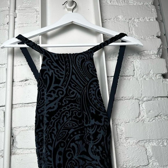 Vintage Velvet + Sheer Long Black Dress - Picture 5 of 8